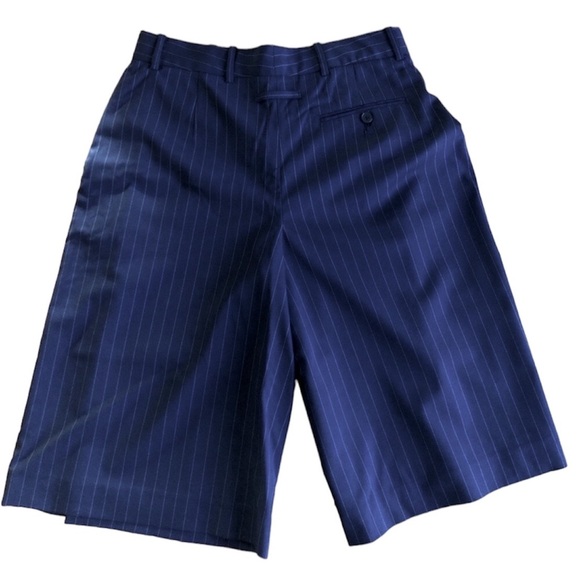 Jean Paul Gaultier dark navy pinstriped knee length pants - Picture 4 of 10